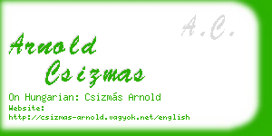 arnold csizmas business card